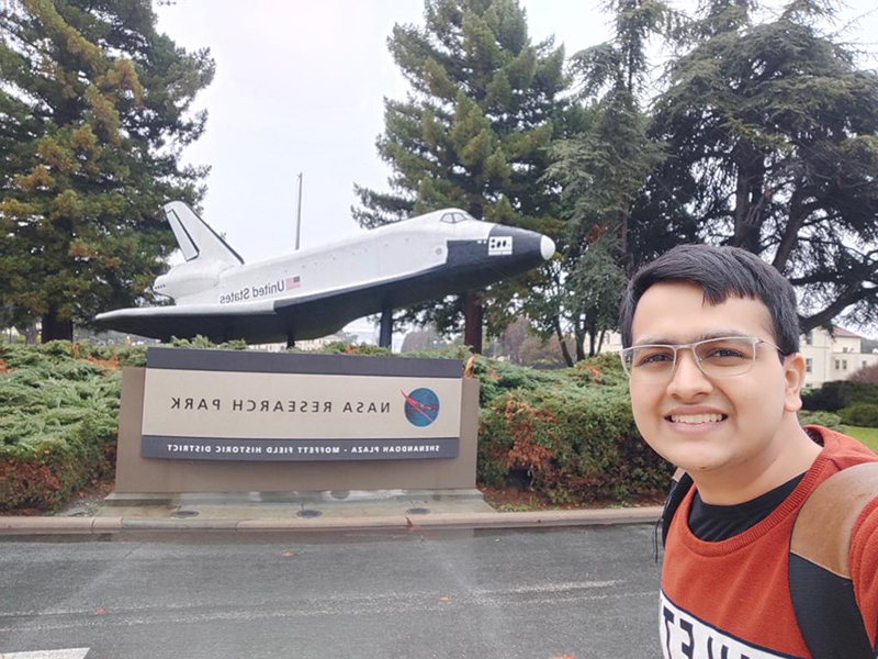 Takes a solo trip to NASA